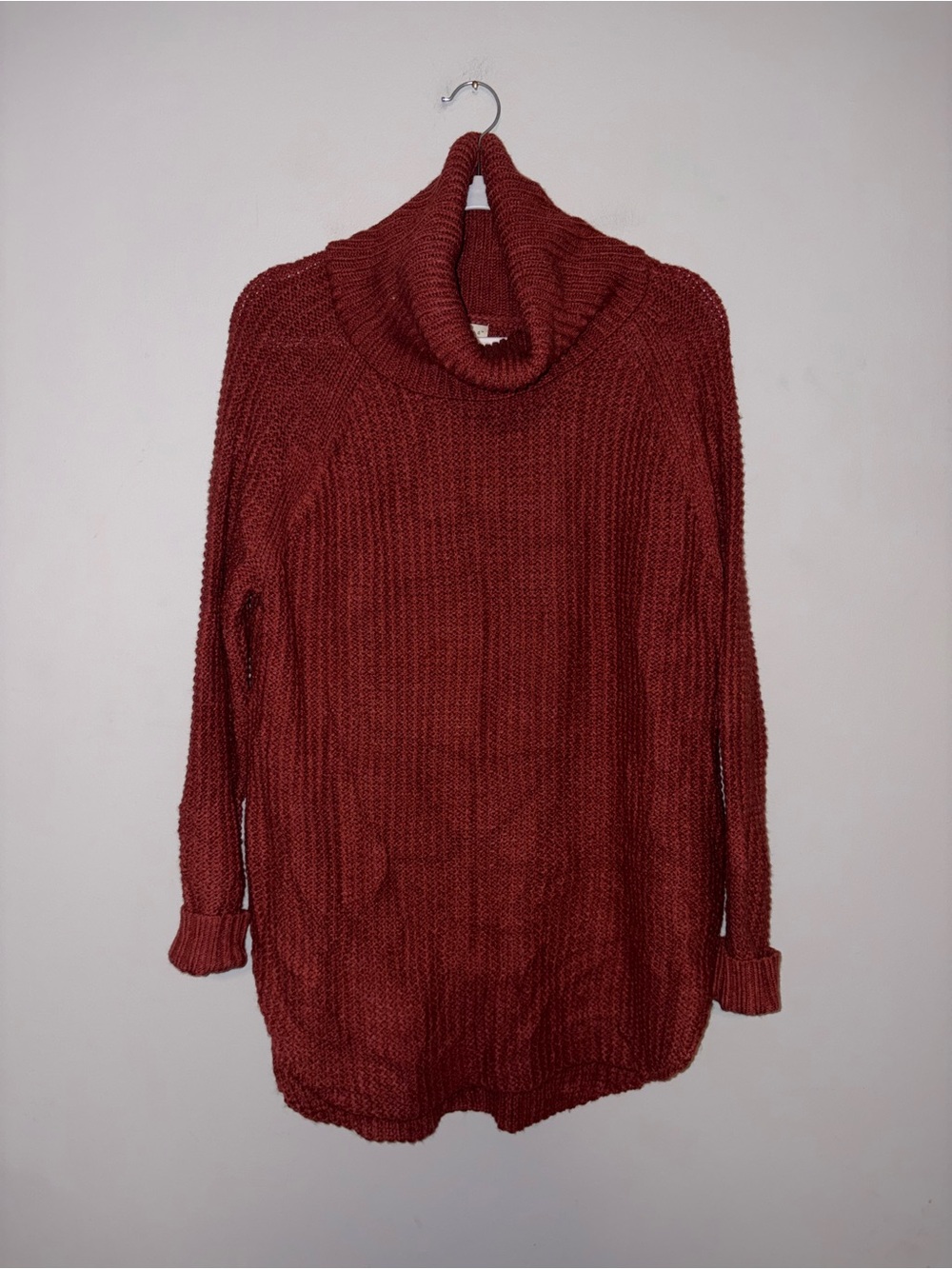 A New Day | Maroon Turtleneck Oversized Pullover Sweater